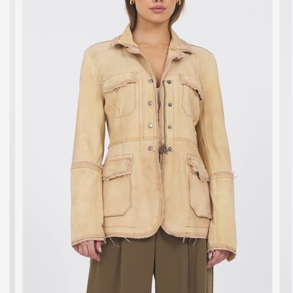 Jakett new york meryl waxed suede chamois small